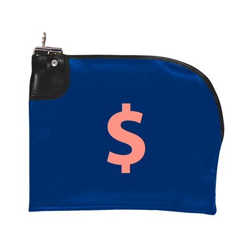 10.5" x 9" Curved Zipper Night Deposit Bag