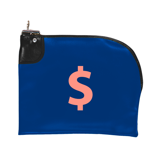 12" x 10" Curved Zipper Night Deposit Bag